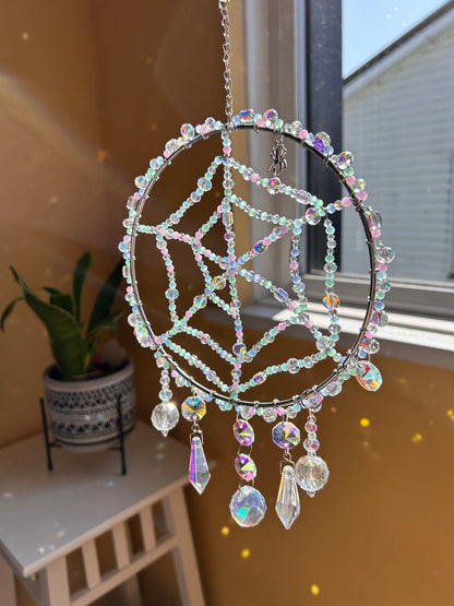 Clover Spider Web Sun Catcher