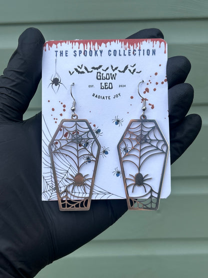 Webbed Coffin Dangle Earrings