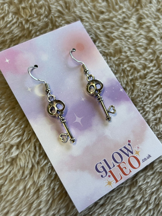 Skull Key Earrings