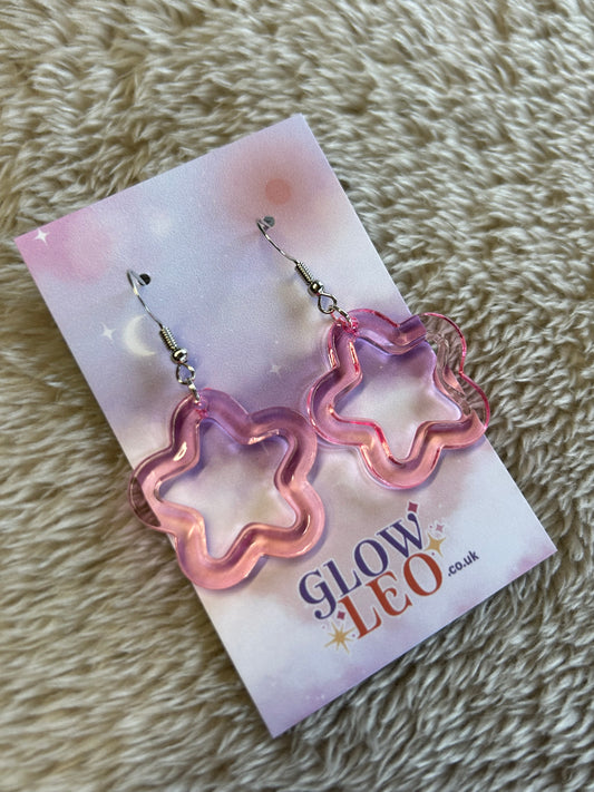 Pink Star Earrings
