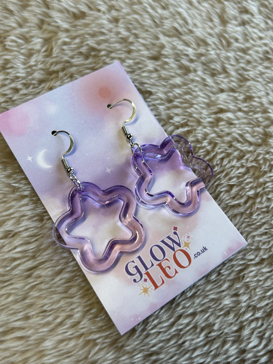 Lilac Star Earrings