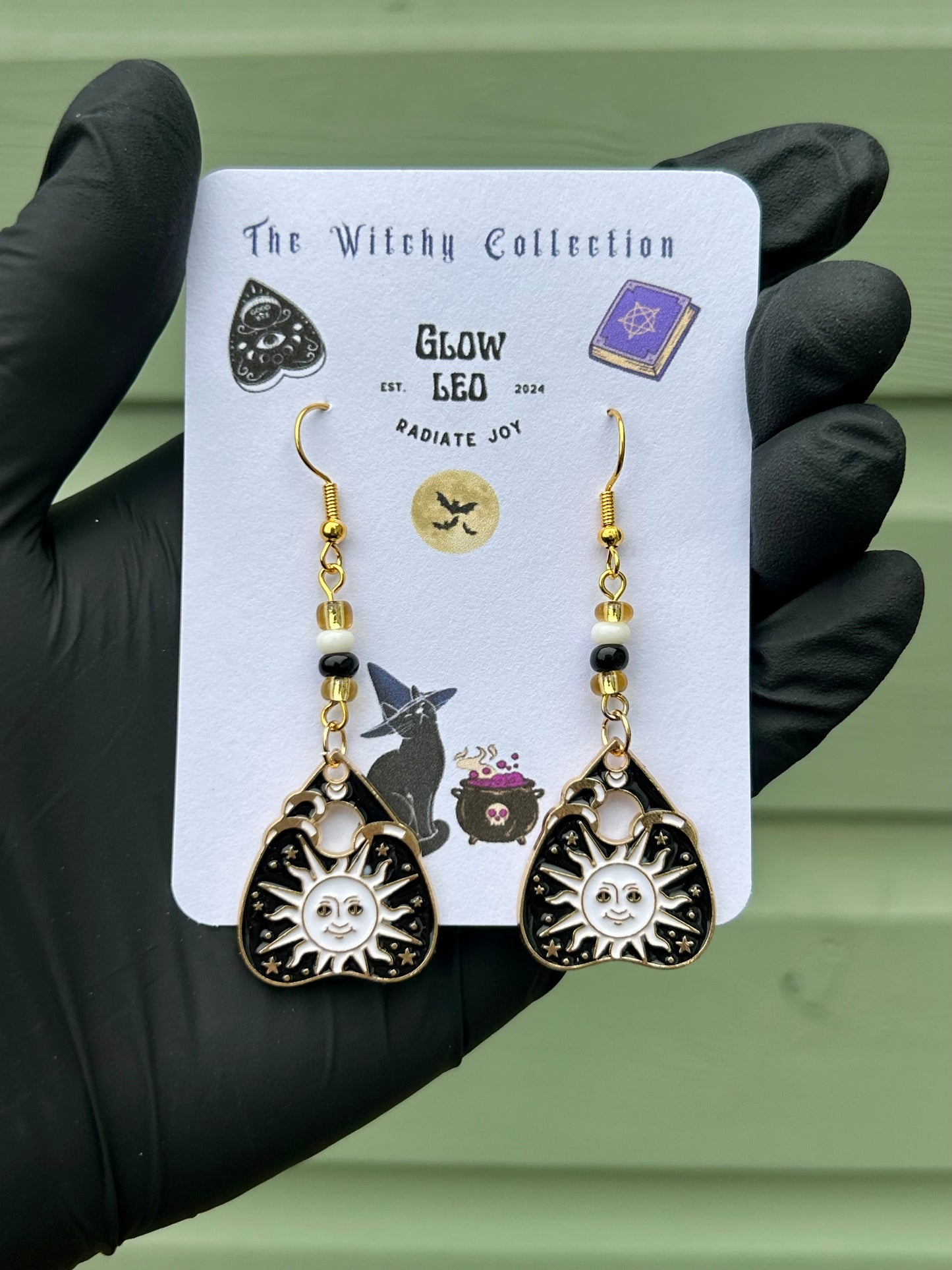Sun Ouija Dangle Earrings