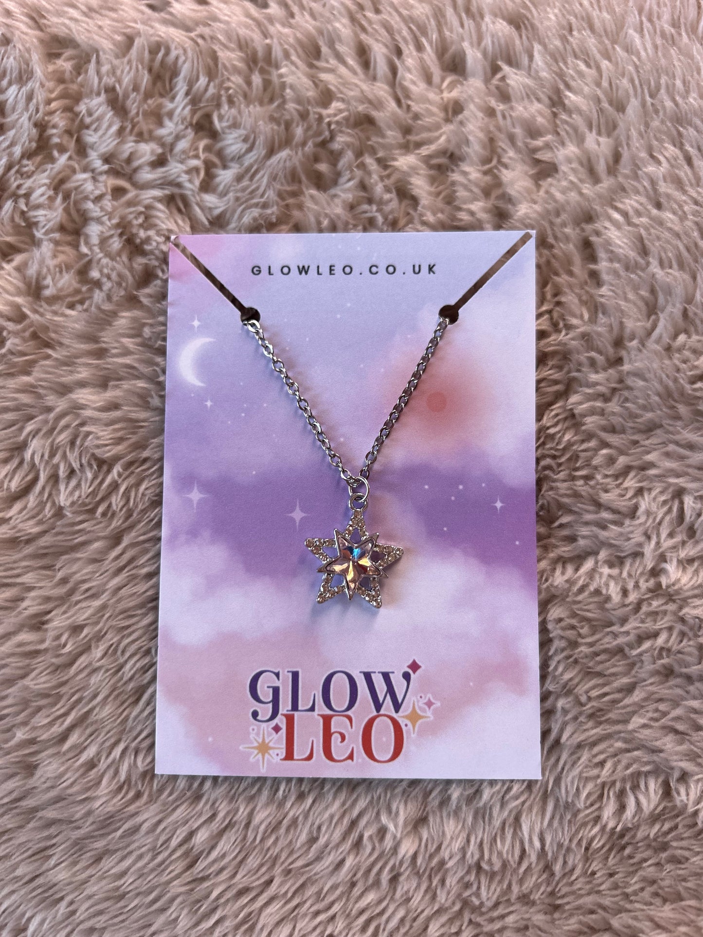 Pink Sparkle Star Necklace