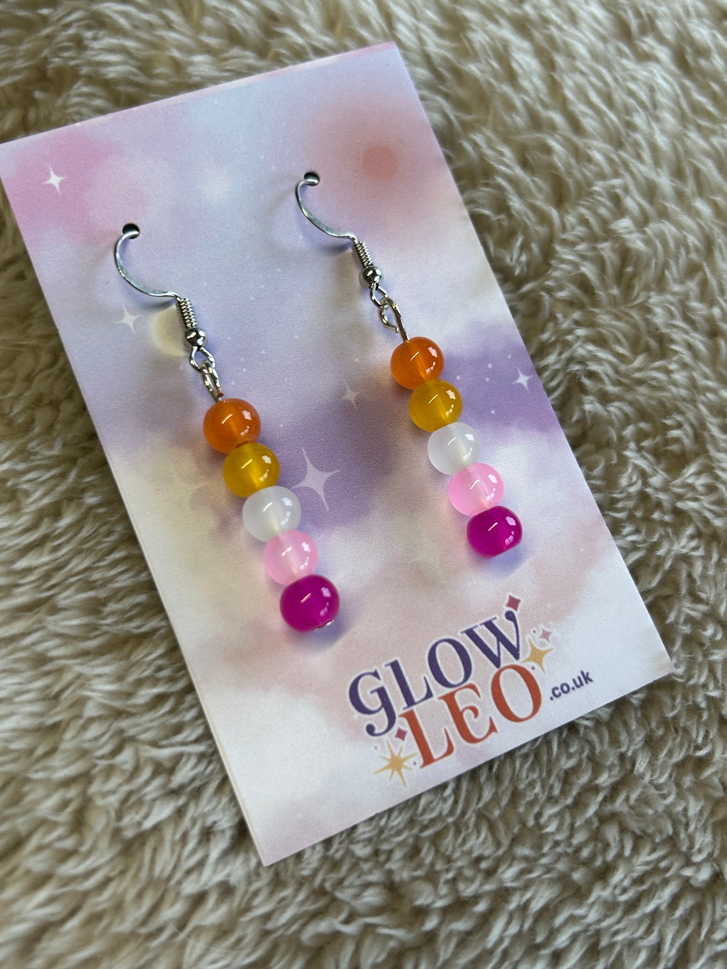 Lesbian Pride Glass Earrings