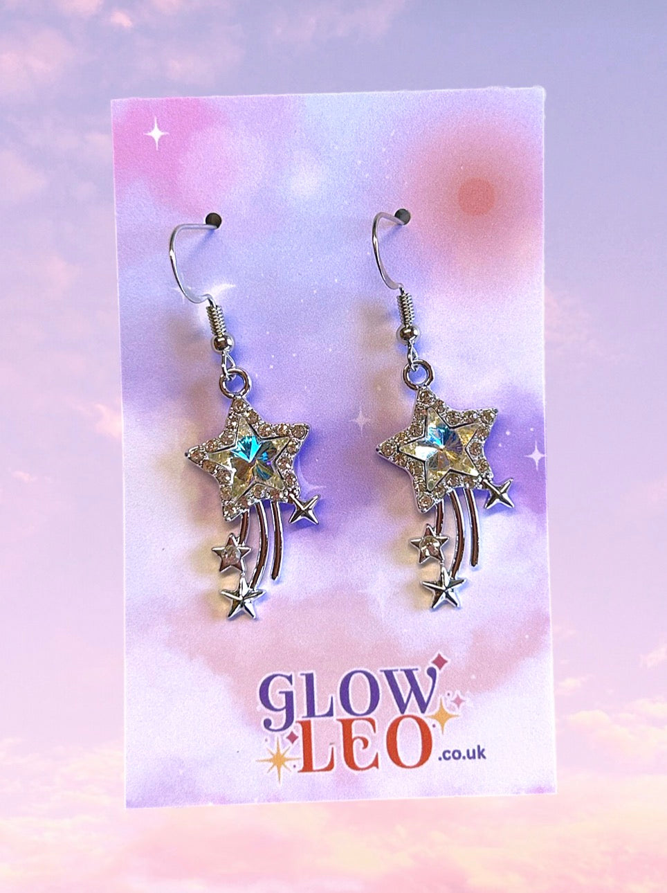 Clear Shooting Star Earrings