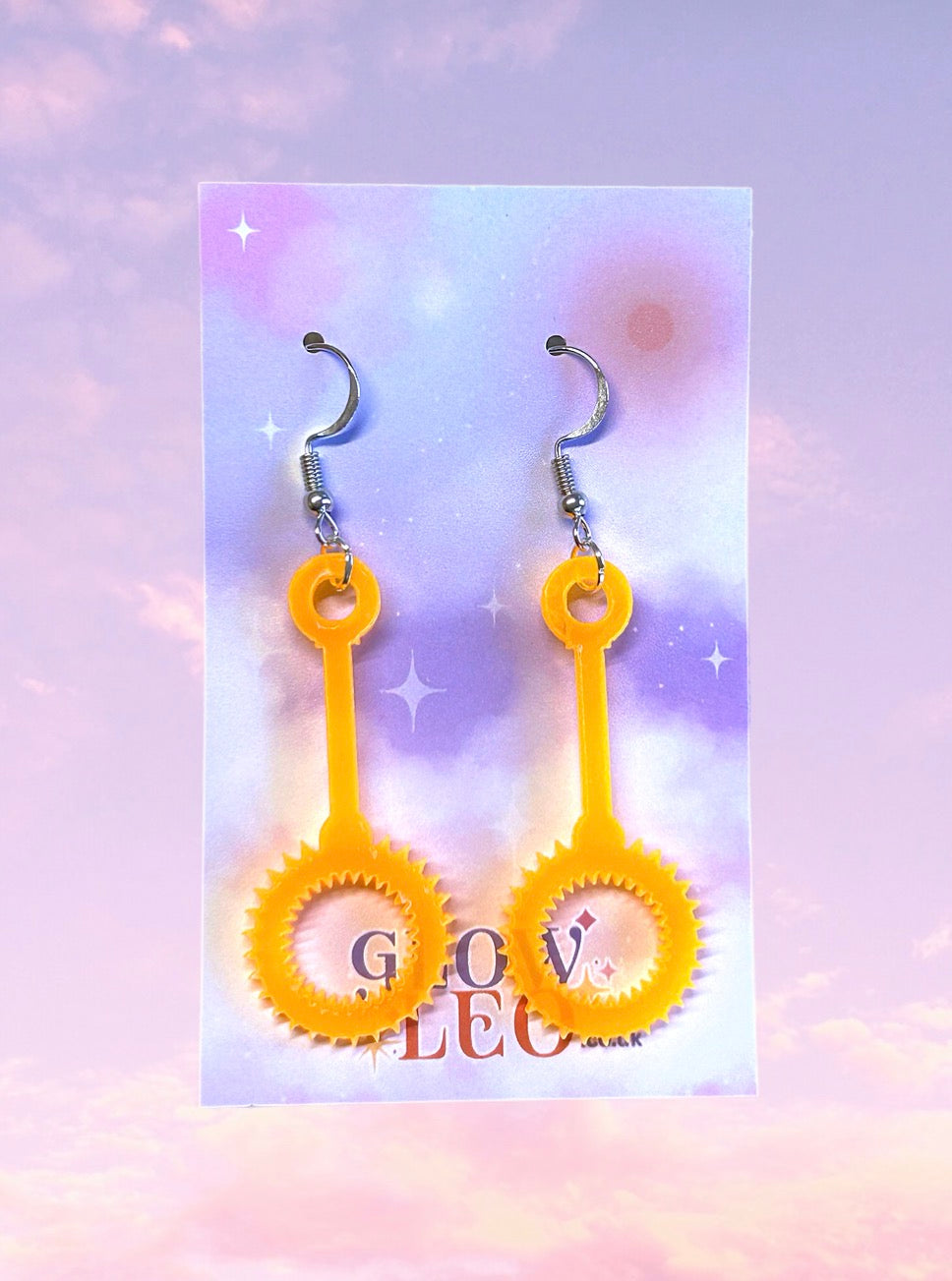 Orange Bubble Wand Earrings