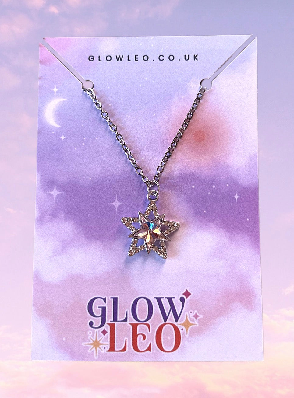 Pink Sparkle Star Necklace