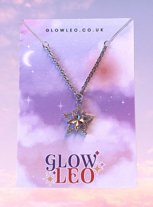 Pink Sparkle Star Necklace
