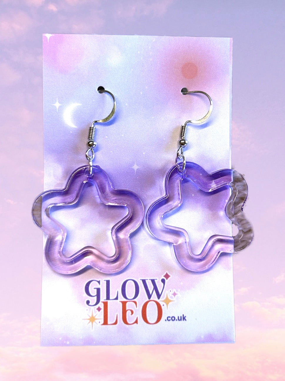 Lilac Star Earrings
