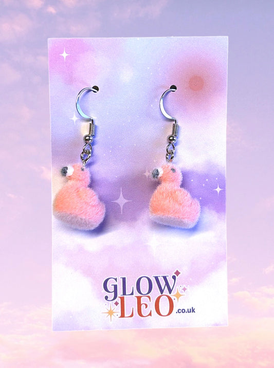 Fluffy Flamingo Earrings