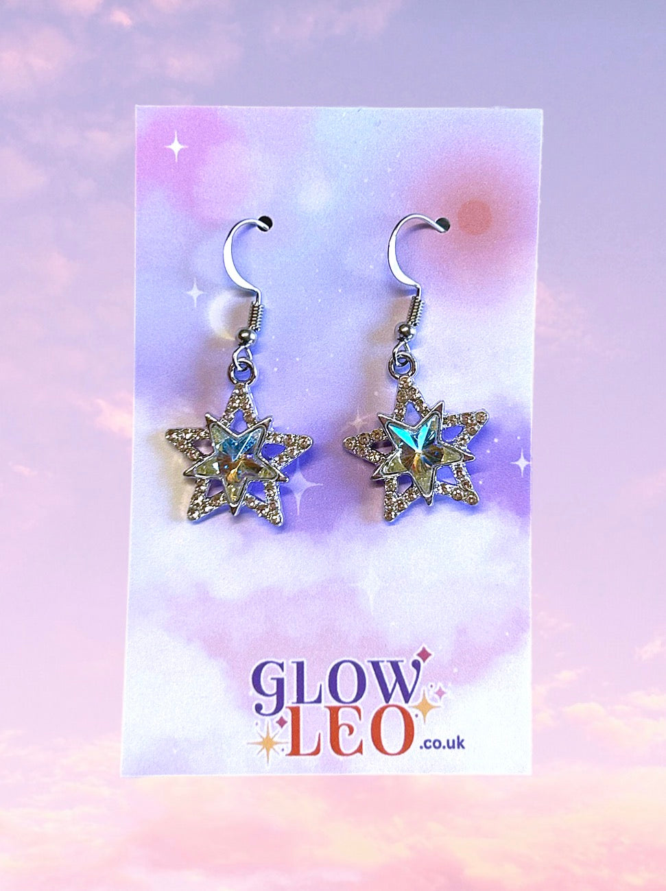 Clear Sparkle Star Earrings