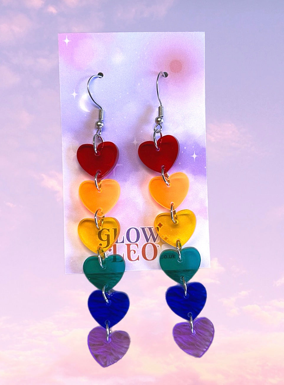 Rainbow Heart Earrings
