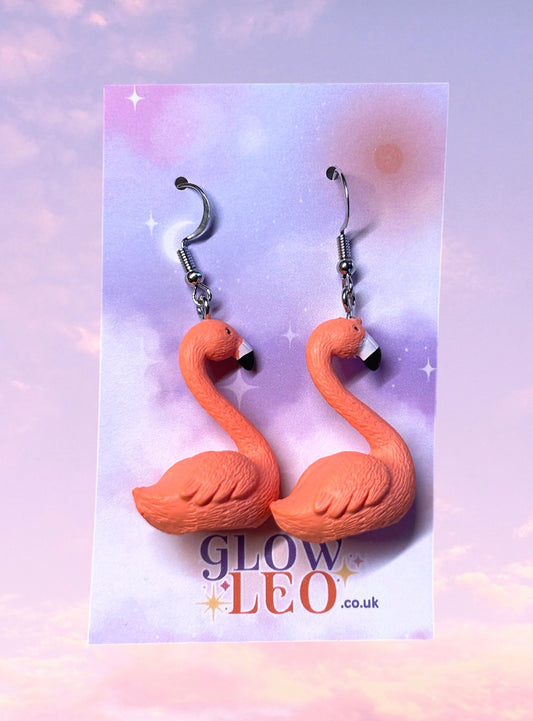 Demure Flamingo Earrings