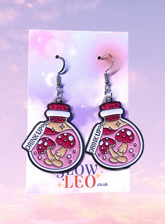 Drink Up Mushroom Earrings