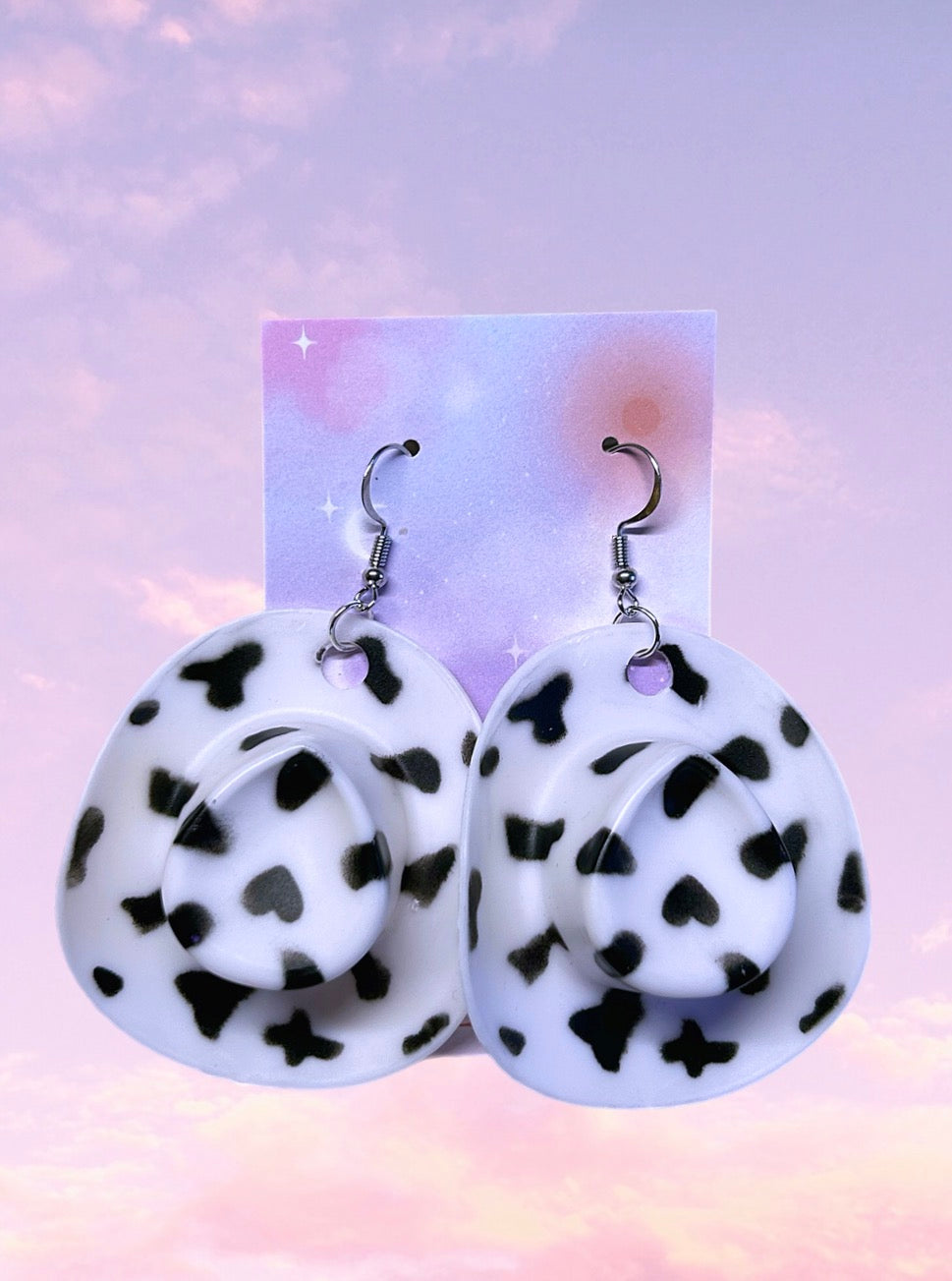 Black Cowgirl Hat Earrings