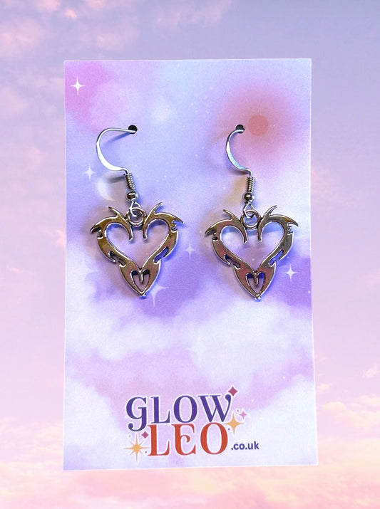 Flame Heart Earrings
