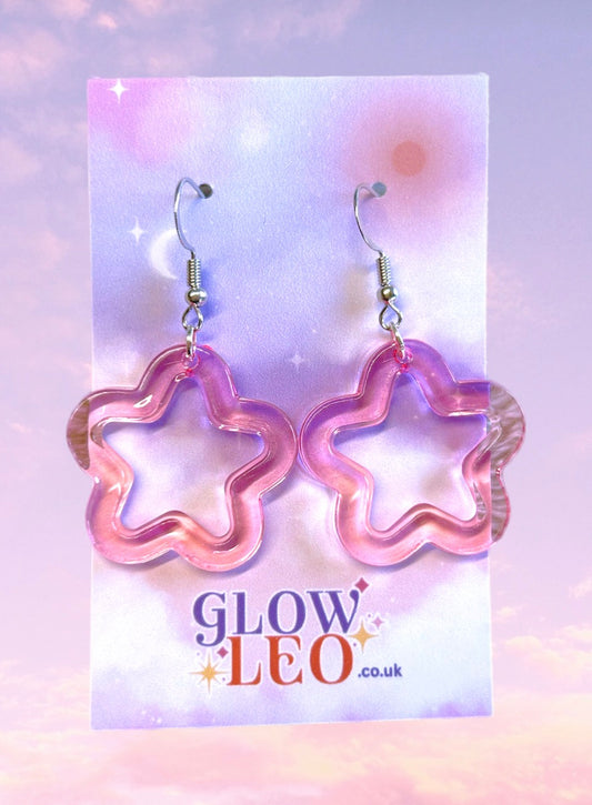 Pink Star Earrings