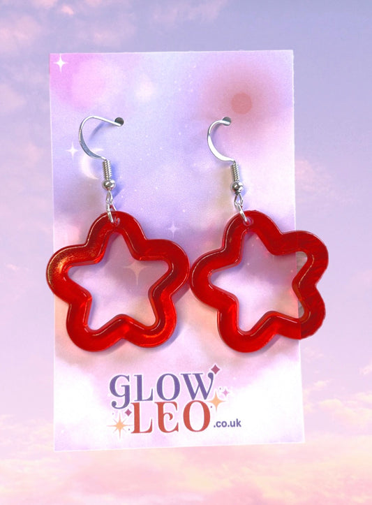 Red Star Earrings