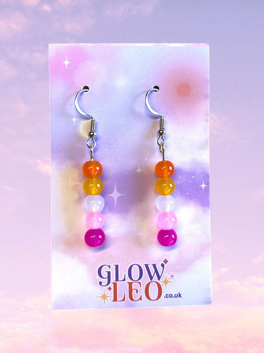 Lesbian Pride Glass Earrings