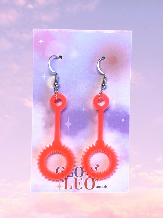 Coral Bubble Wand Earrings