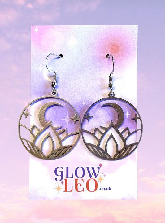 Moon Lotus Earrings