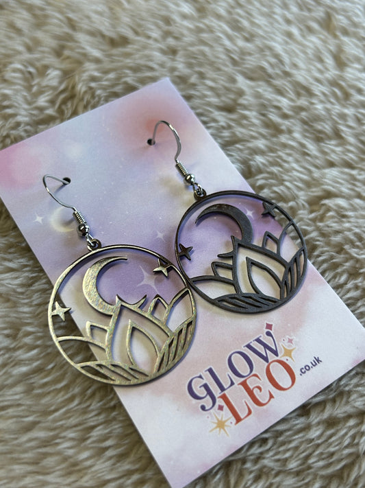 Moon Lotus Earrings