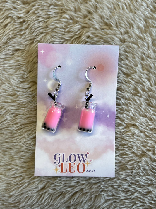 Pink Boba Earrings
