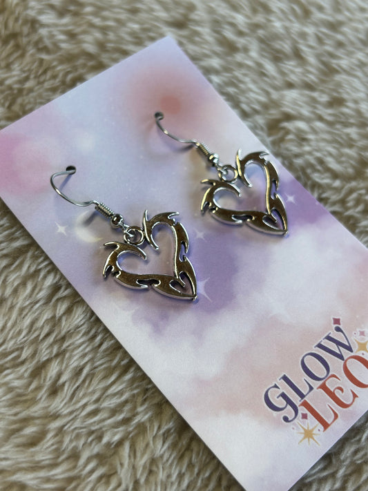 Flame Heart Earrings