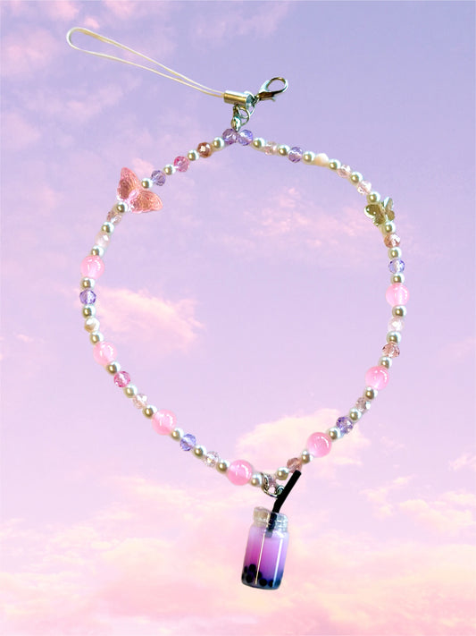 Strawberry Boba Phone Chain