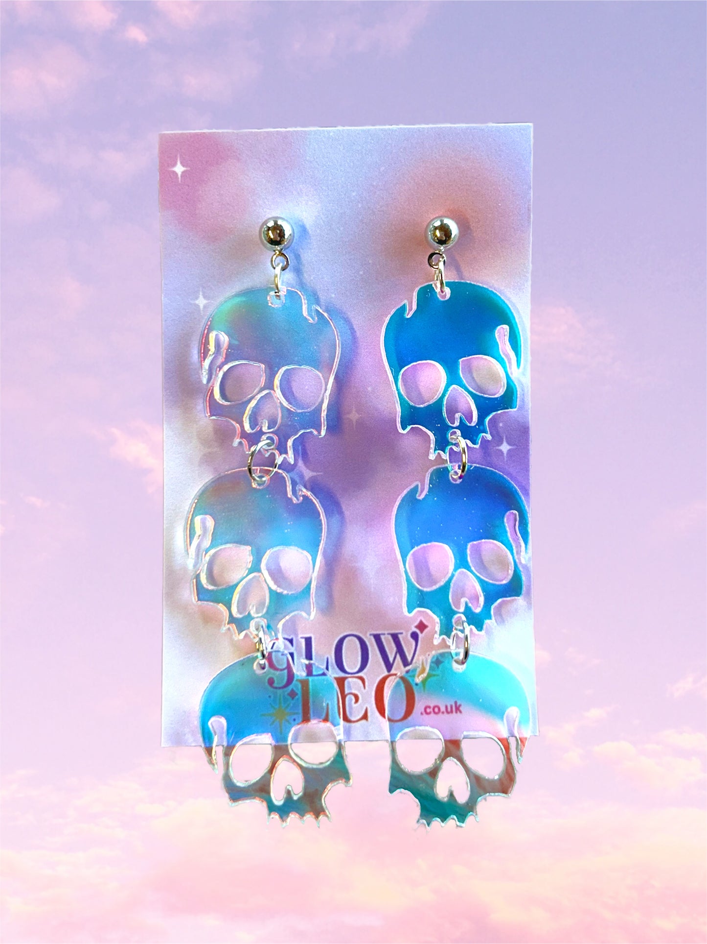 Colour Shift Skull Stud Earrings