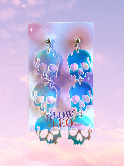 Colour Shift Skull Stud Earrings