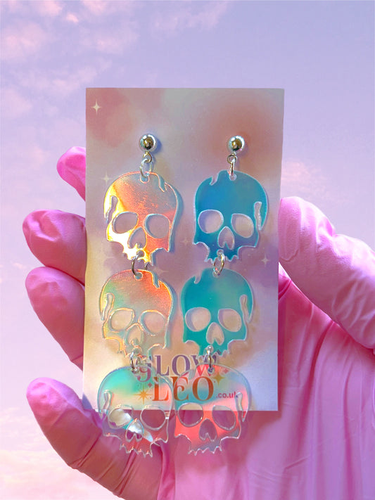 Colour Shift Skull Stud Earrings