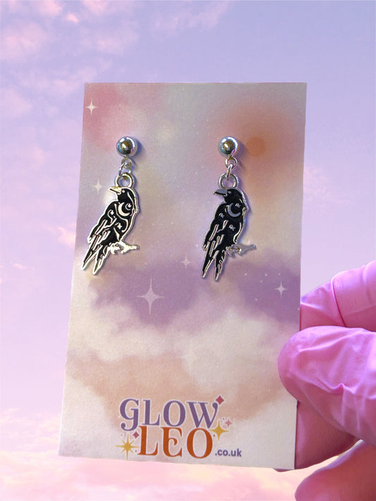 Crow Moon Stud Earrings