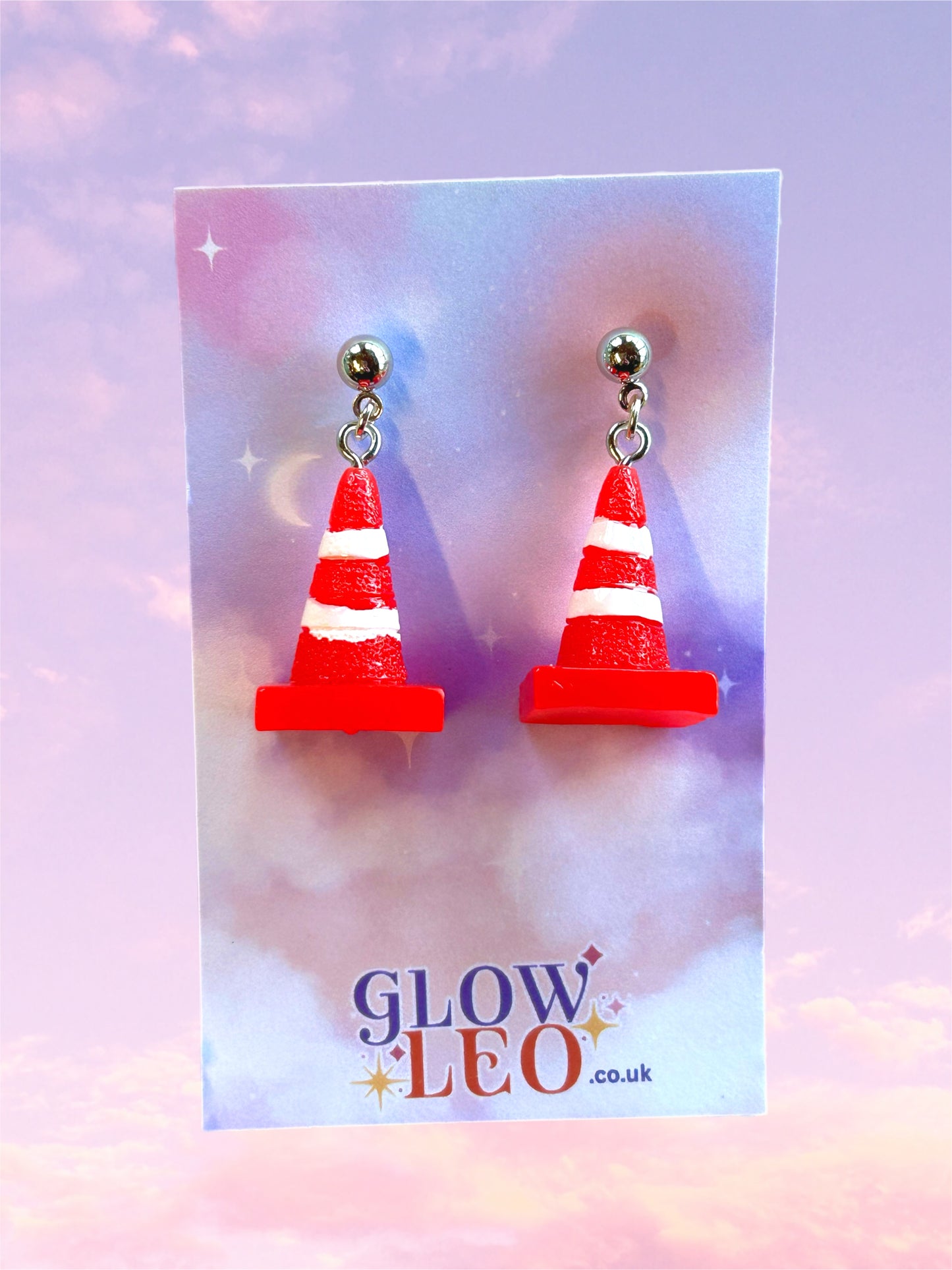 Traffic Cone Stud Earrings