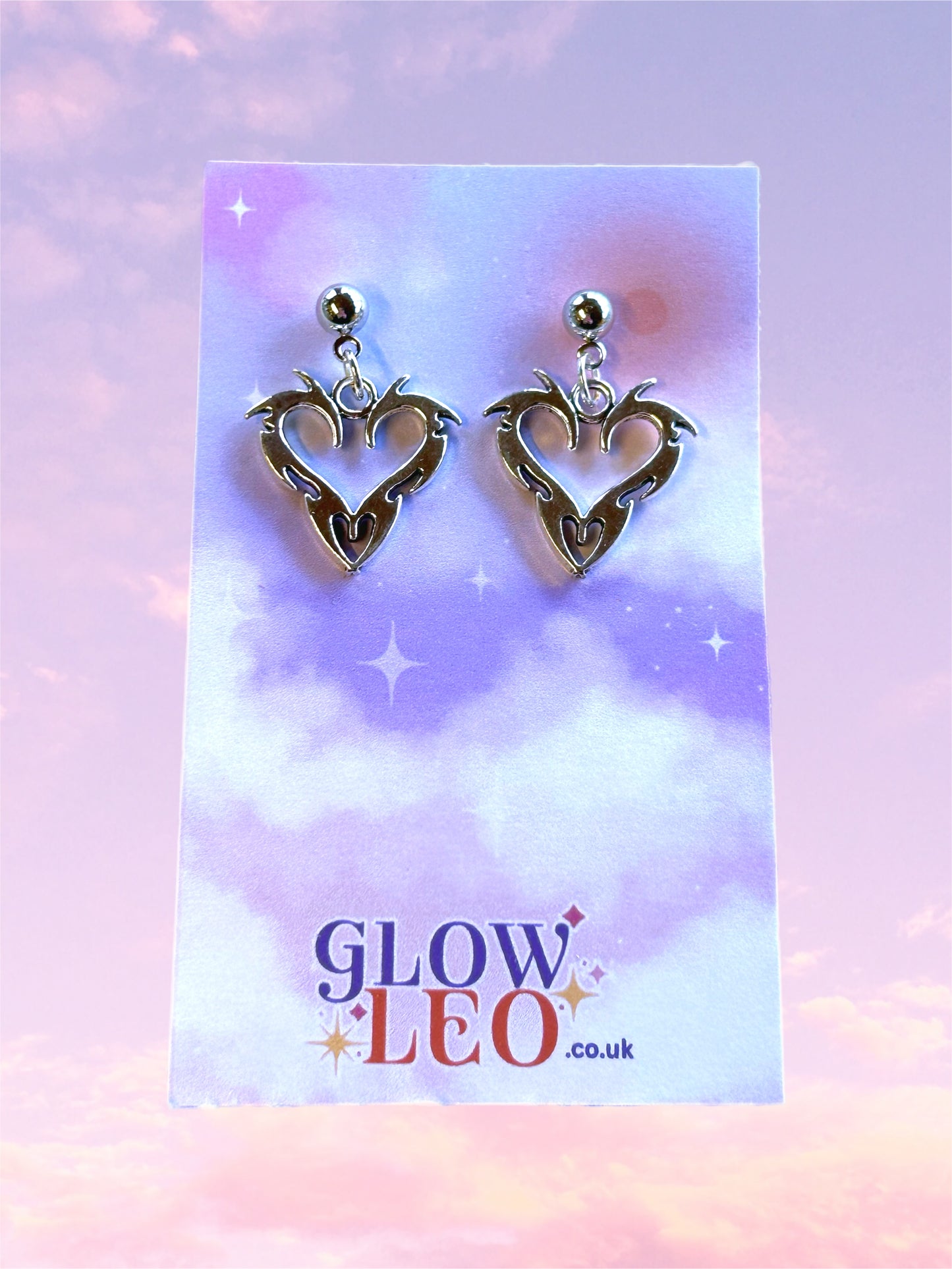 Flame Heart Stud Earrings