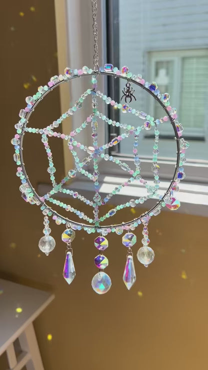 Clover Spider Web Sun Catcher